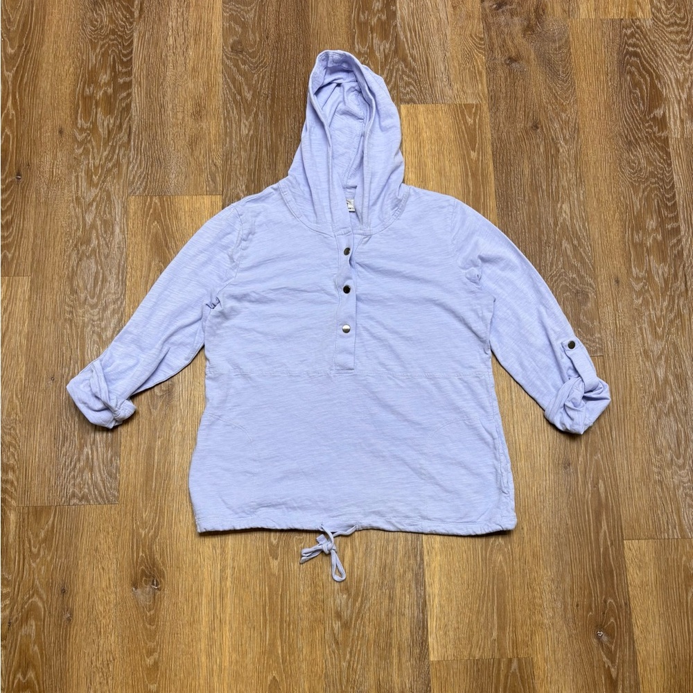 Light Lavender Hooded Henley Sweatshirt